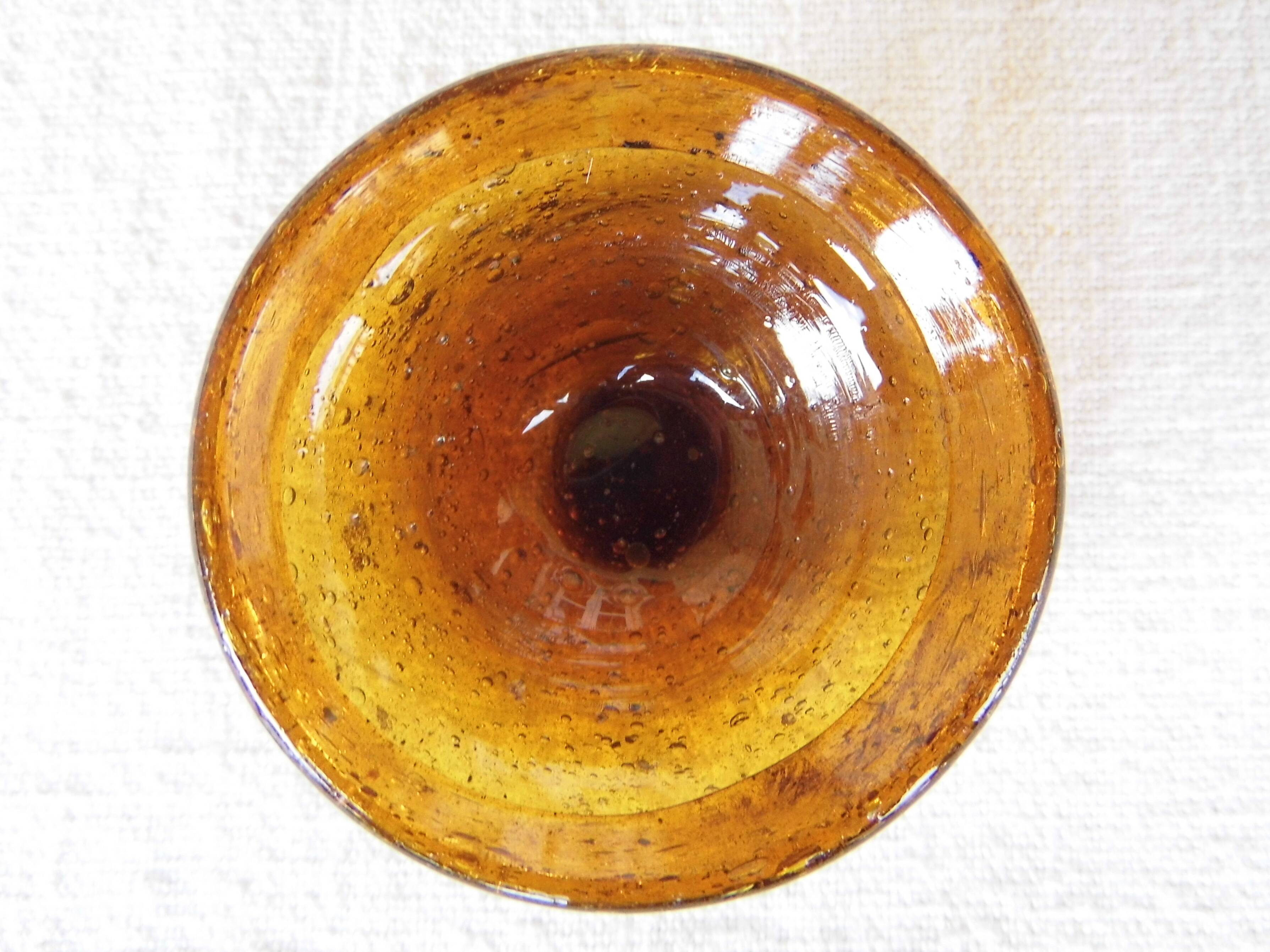 Service à caviar en laiton et verre soufflé