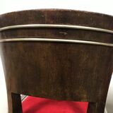 Pair of age Art Deco red velvet chairs