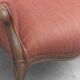 Pair of classic vintage armchairs in carved wood and fabric, 1950s