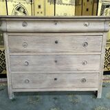 Chest of drawers in solid oak Louis Philippe aero erased 19th