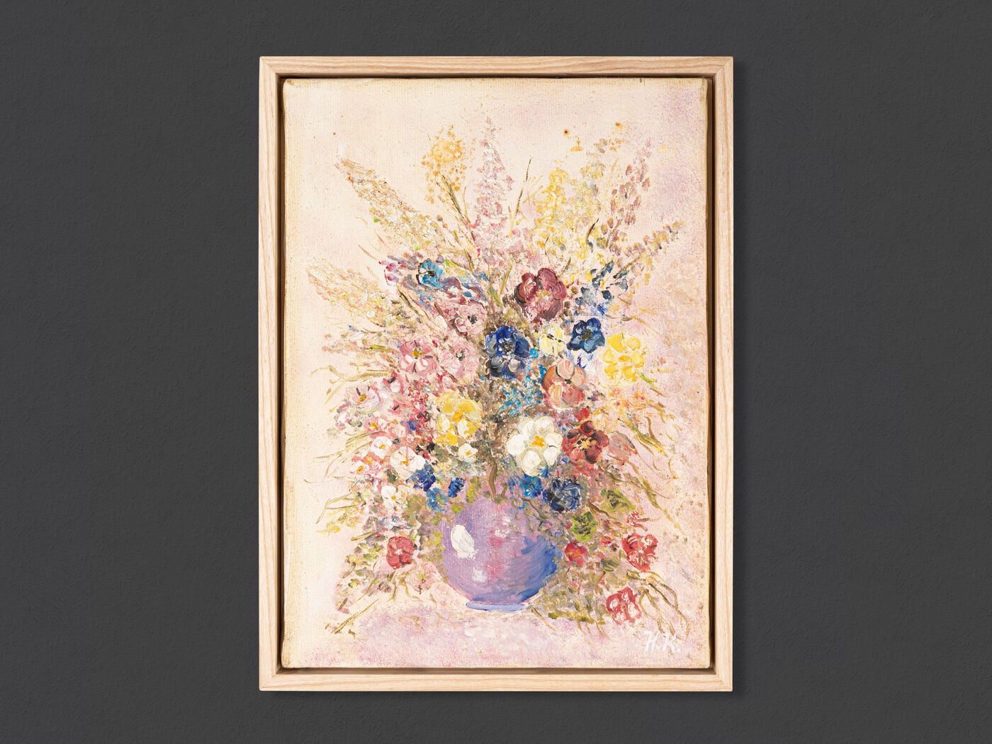 Flower Bouquet from the 1920s, Oil on Canvas, 28 x 38 cm