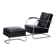 Bauhaus Armchair with Stool in Chrome attributed to Mücke-Melder, Czech, 1930s, Set of 2
