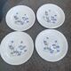 Set of 4 dessert plates Longchamp model of old bluebells.