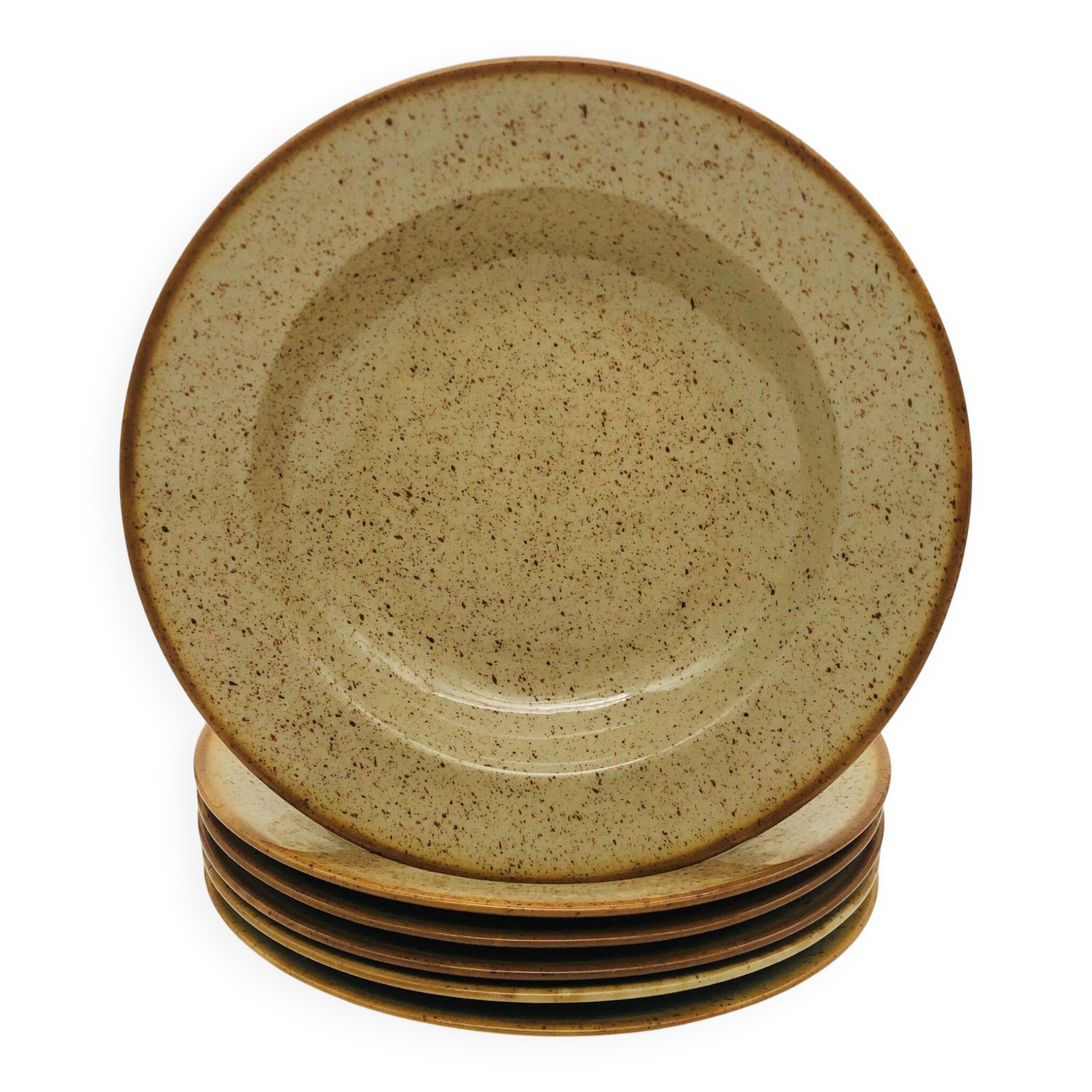 6 deep plates, Tulowice. Made in Poland.