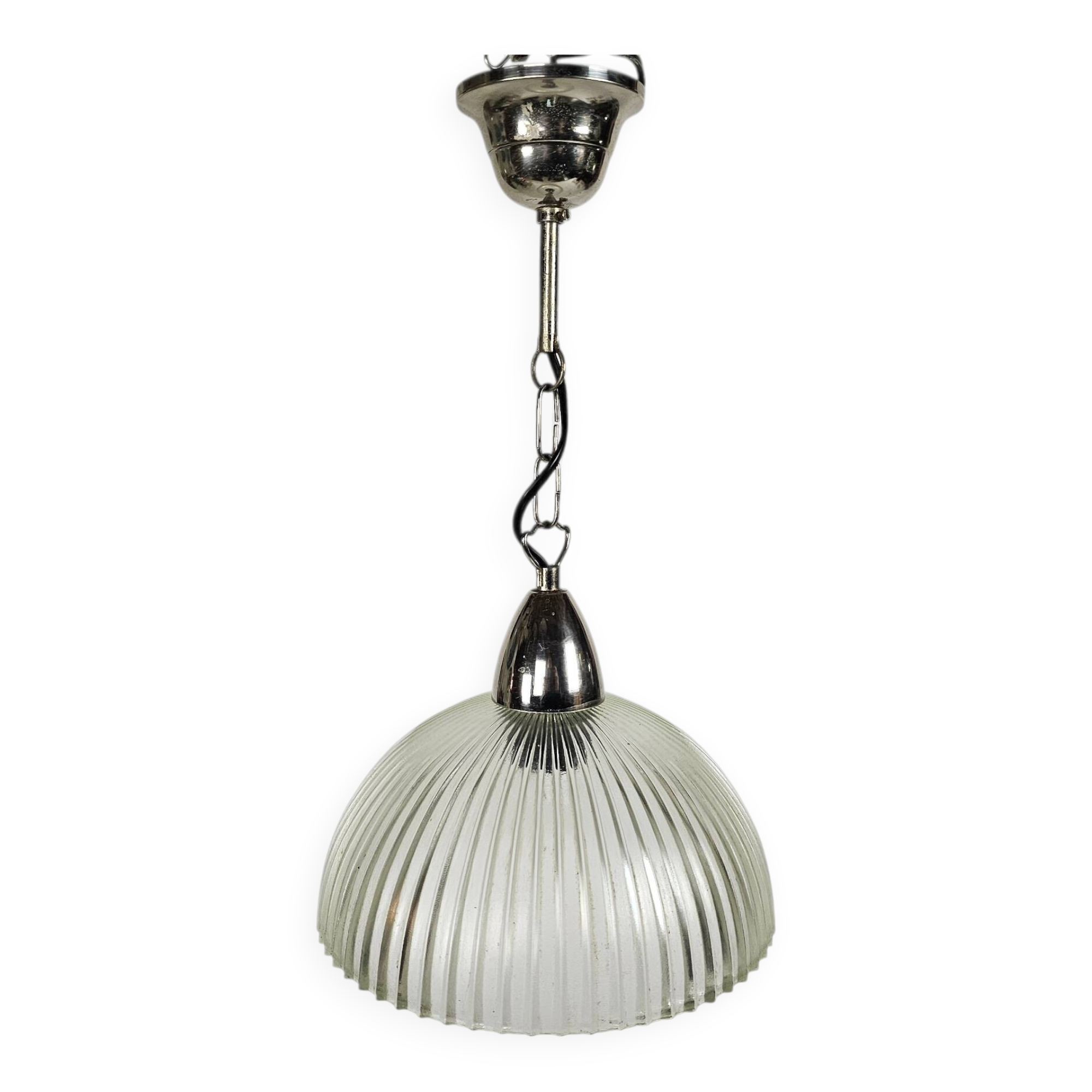 Massive Prisma pendant lamp, ribbed glass, Belgium, 1970s