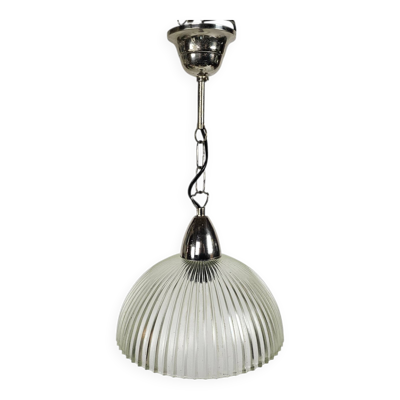 Suspension Prisma massif, en verre strié, Belgique, années 1970