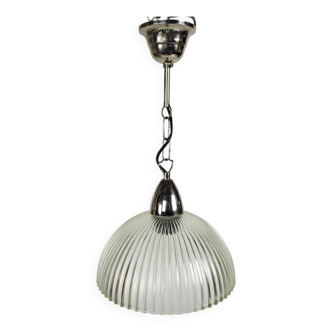 Massive Prisma pendant lamp, ribbed glass, Belgium, 1970s
