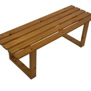 Vintage Scandinavian modern pinewood slatted bench from the 1960's