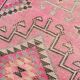 Tapis Couloir Rose à Médaillons, Tapis Turc Vintage, 86x364 Cm
