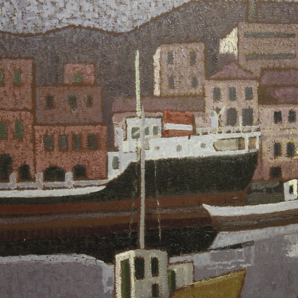 Signed Italian seascape painting from the 20th century