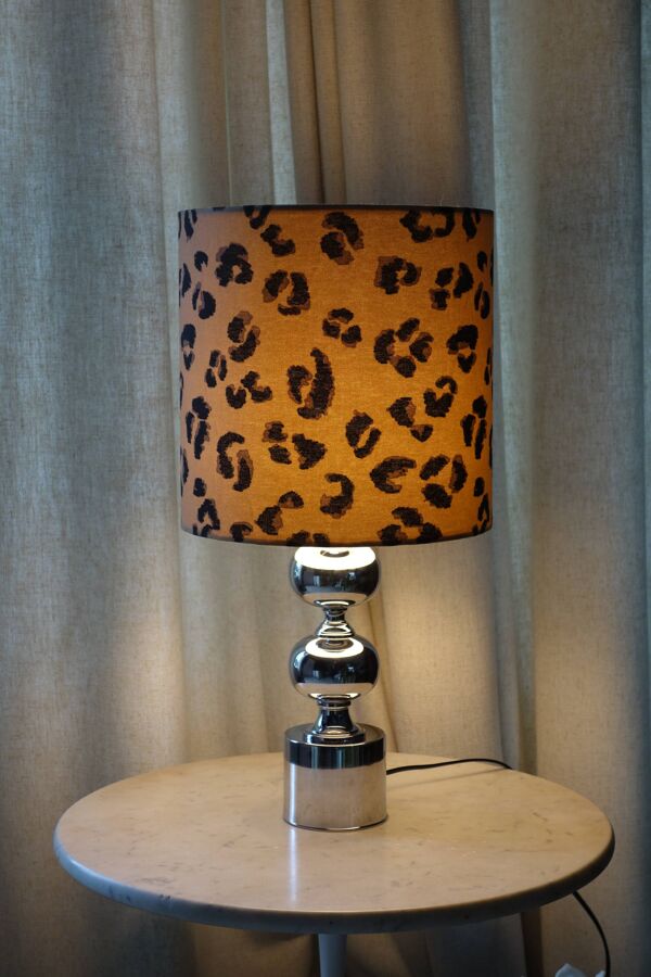 Lampe delmas collection monteuse chromée avec abat-jour contemporain