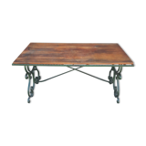 Rectangular table in wrought iron and wood