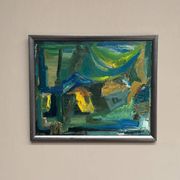 Original Mid Century Swedish Oil On Panel – “Abstract Motif” By Wilma Roos – Dated 1959 – Vintage & Framed