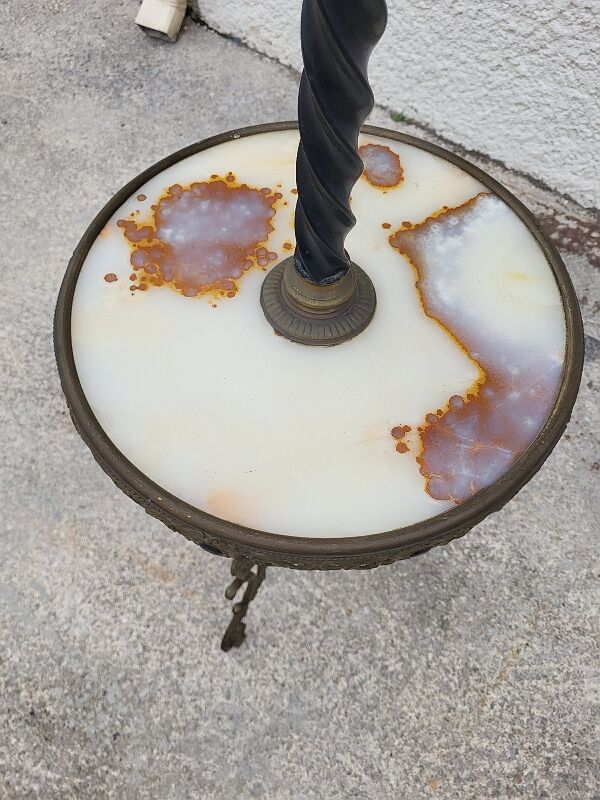 Napoleon III floor lamp in bronze metal and marble