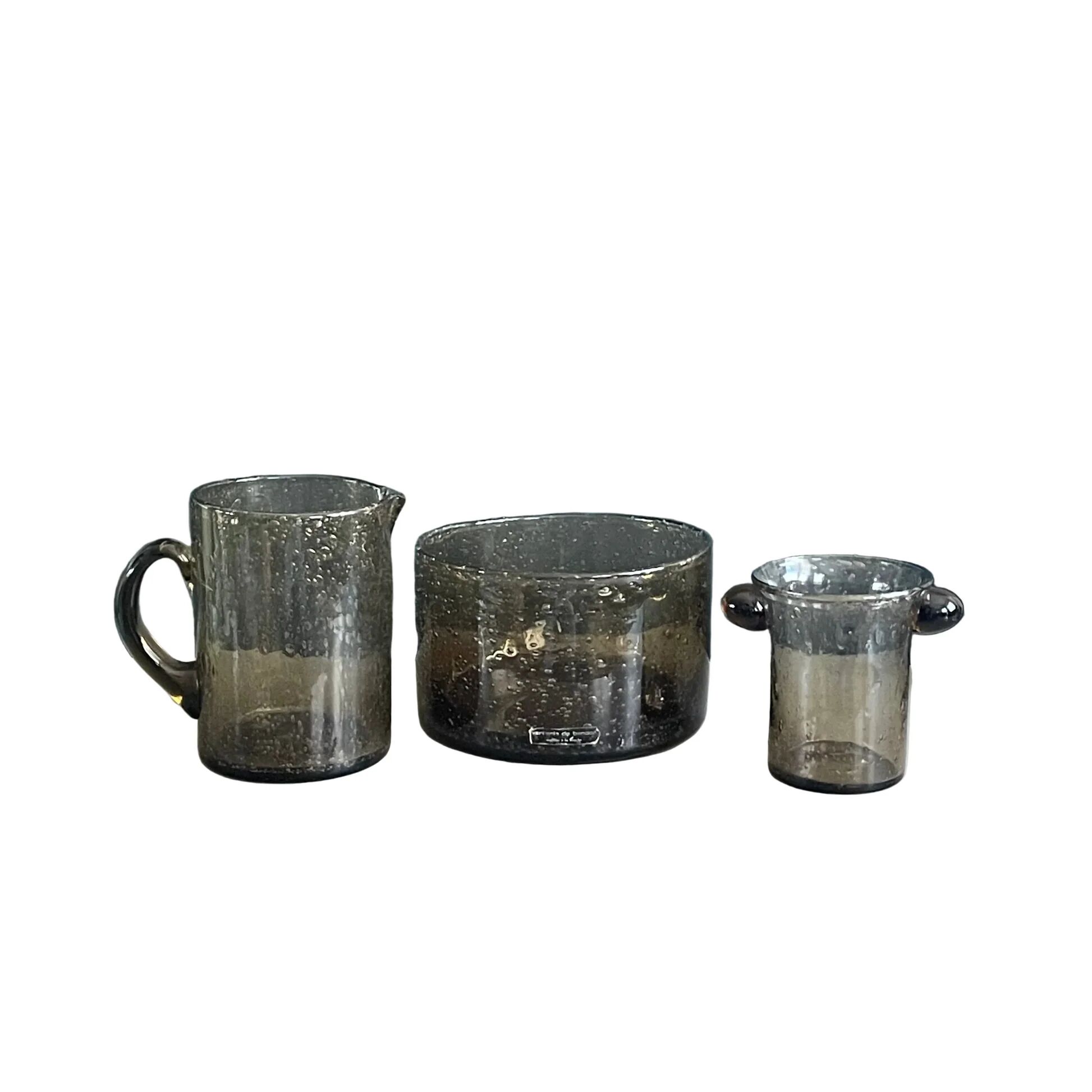 Smoked bubble glass set Bendor