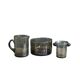Smoked bubble glass set Bendor