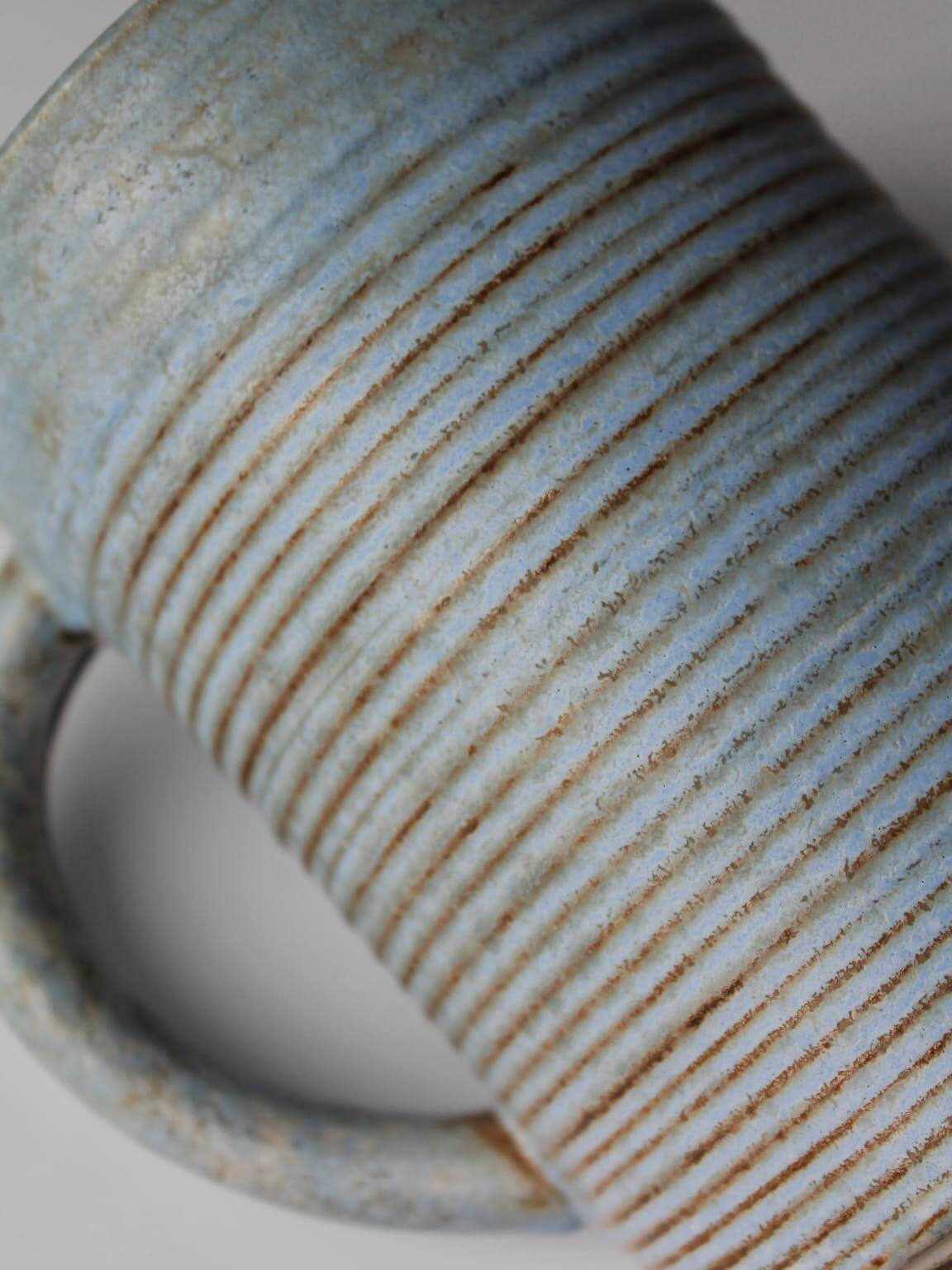 Turquoise Ribbed Mid-Century Ceramic Jug 1L