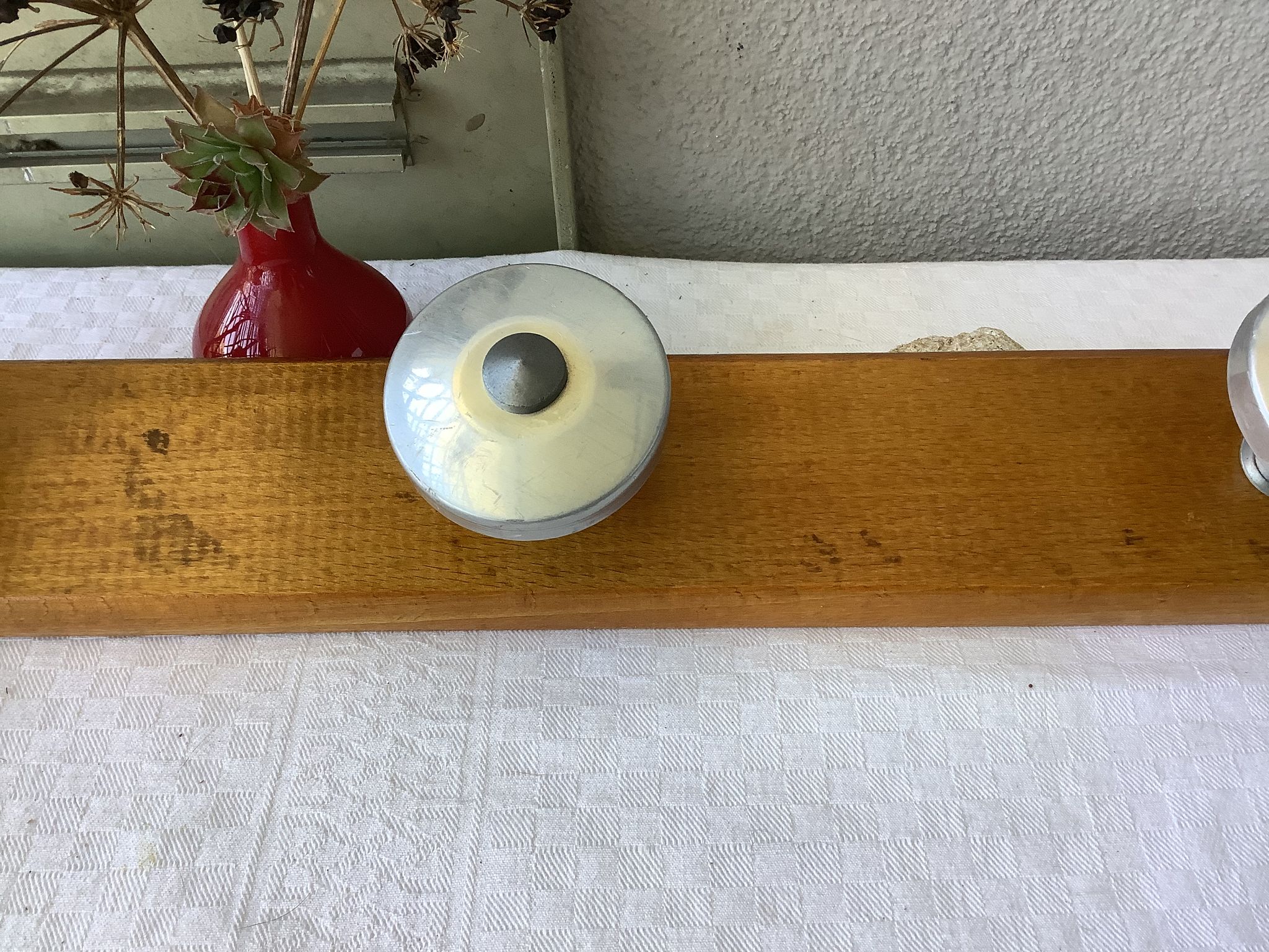 Coat rack hook wood and zinc vintage 50'