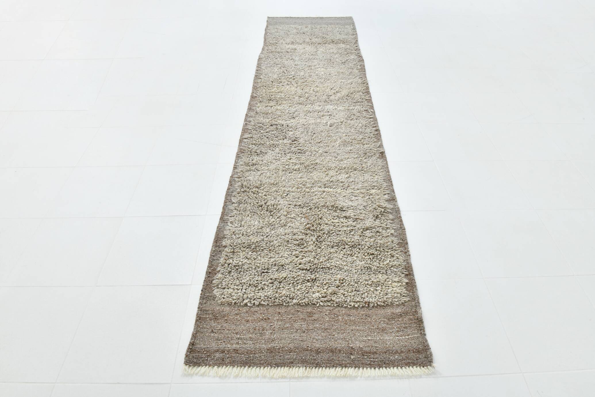 3x12 Pastel Brown Oushak Runner Rug, 84x350Cm