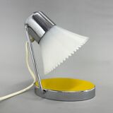 Milk glass & chrome adjustable table lamp 1960
