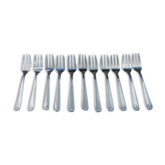 Box 11 forks for dessert in stainless steel