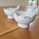 Antique porcelain egg cup/salt shaker duo