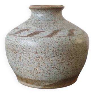 Signed stoneware vase