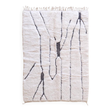 Beni M'Rirt White and Black Rug - 211 x 153 cm