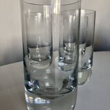Set of 4 XXL solid glass tumblers in semi-crystal Scandinavian style