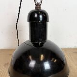 Black Enamel Industrial Pendant Lamp from AEG, 1930s
