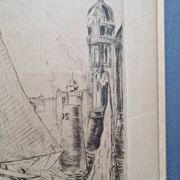 Herbert Lespinasse (1884-1972) - Engraving - The Departure of the Sailing Ship
