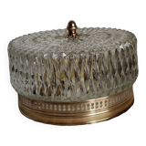 Ceiling lamp in glass and brass