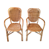 Pair of light rattan chairs