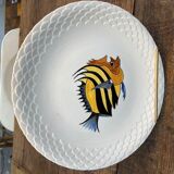 Series of 9 Gien fish plates