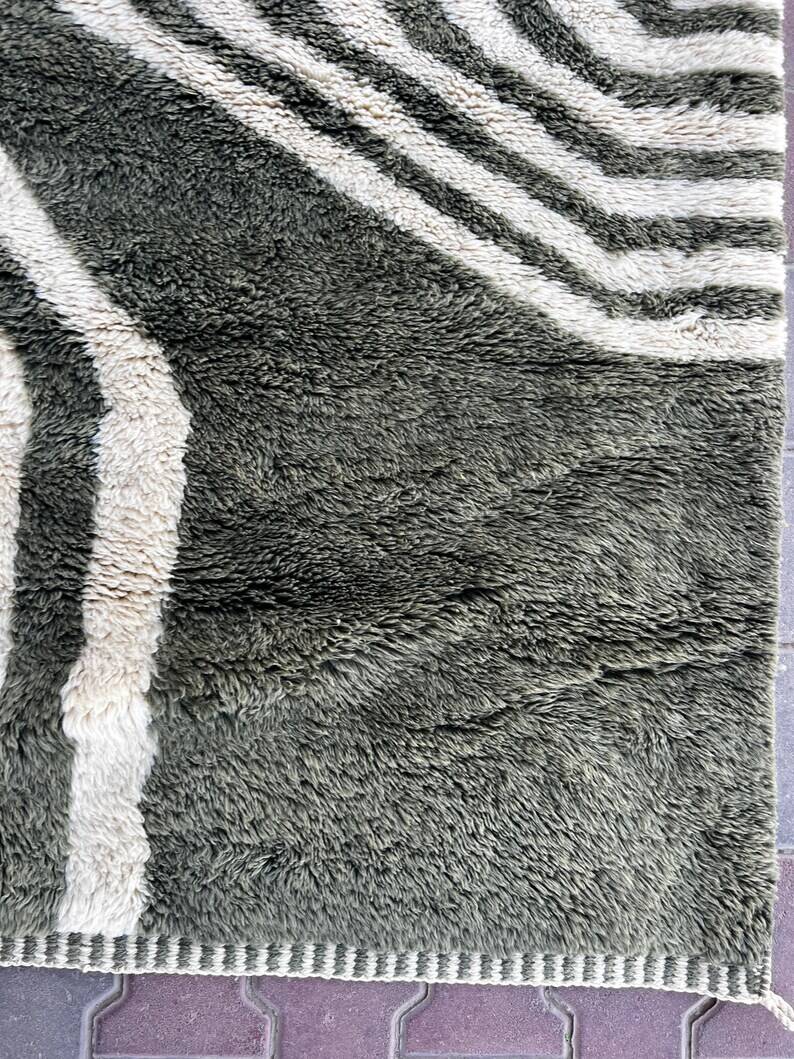 Green Beni Mrirt Rug Custom Made Moroccan Rug150/250cm