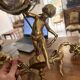 Golden bronze lustre with musical cherubs in vintage Louis XV style - lighting
