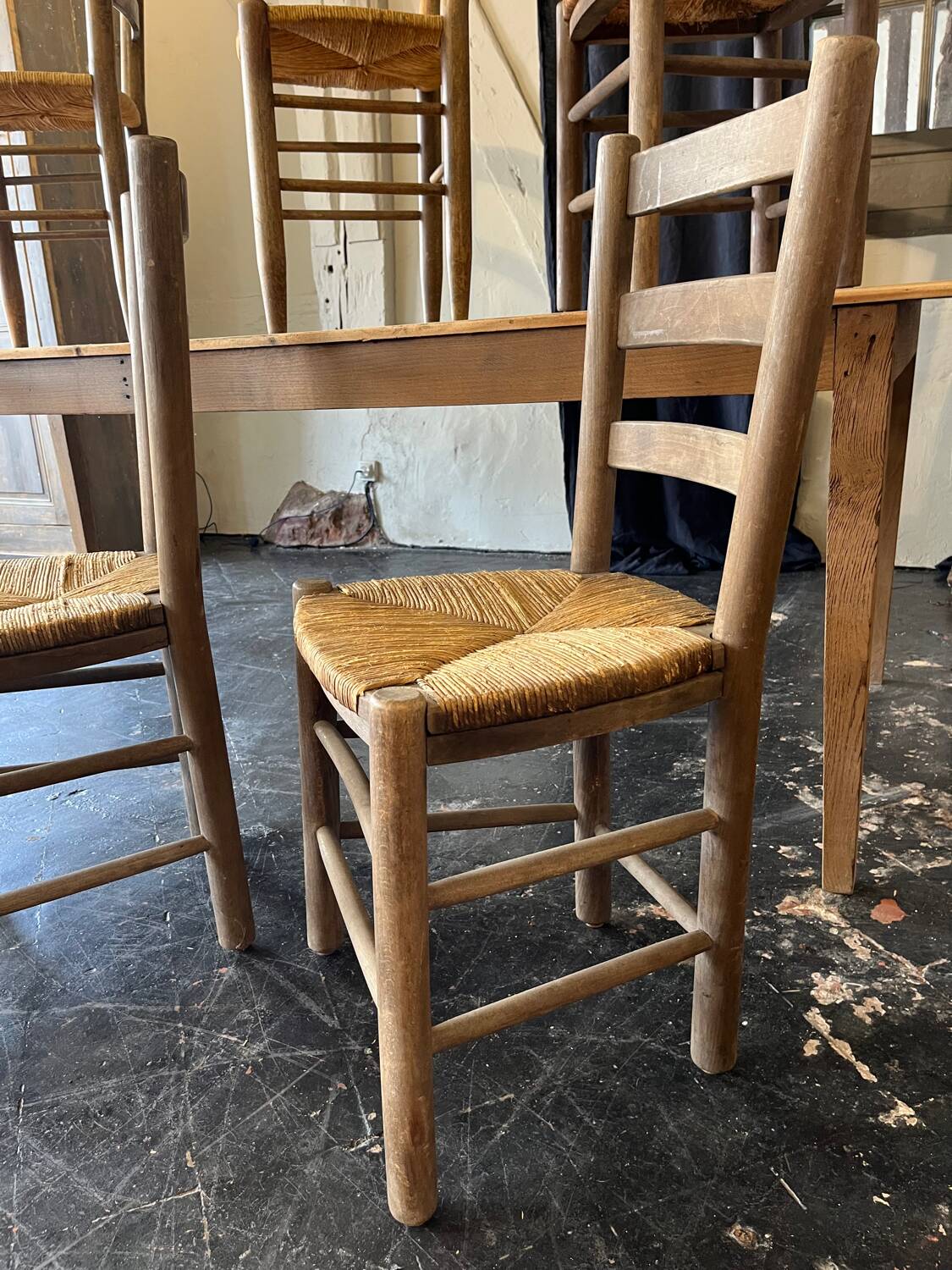 Lot of 6 straw chairs from the end of the 19th century