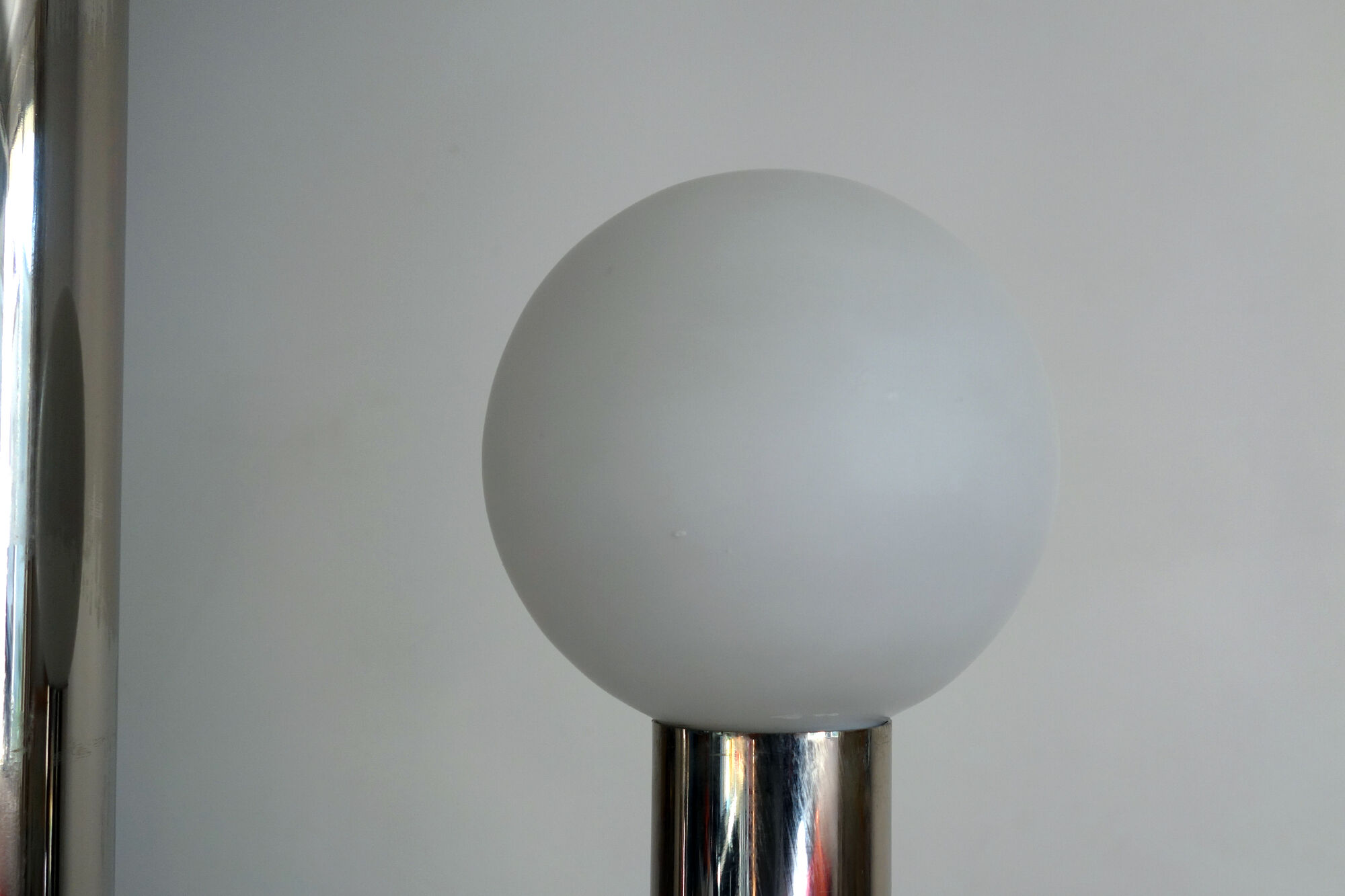 Space Age floor lamp vntage glass and chromed metal, 1970s