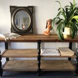 Draper in oak trade counter table / haberdashery