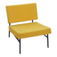 Vintage 50s armchair with black metal base and fabric seats