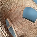 Pair of vintage rattan armchairs