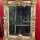 Miroir Bisauté de style XIX ème guirlandes de fleurs et feuilles