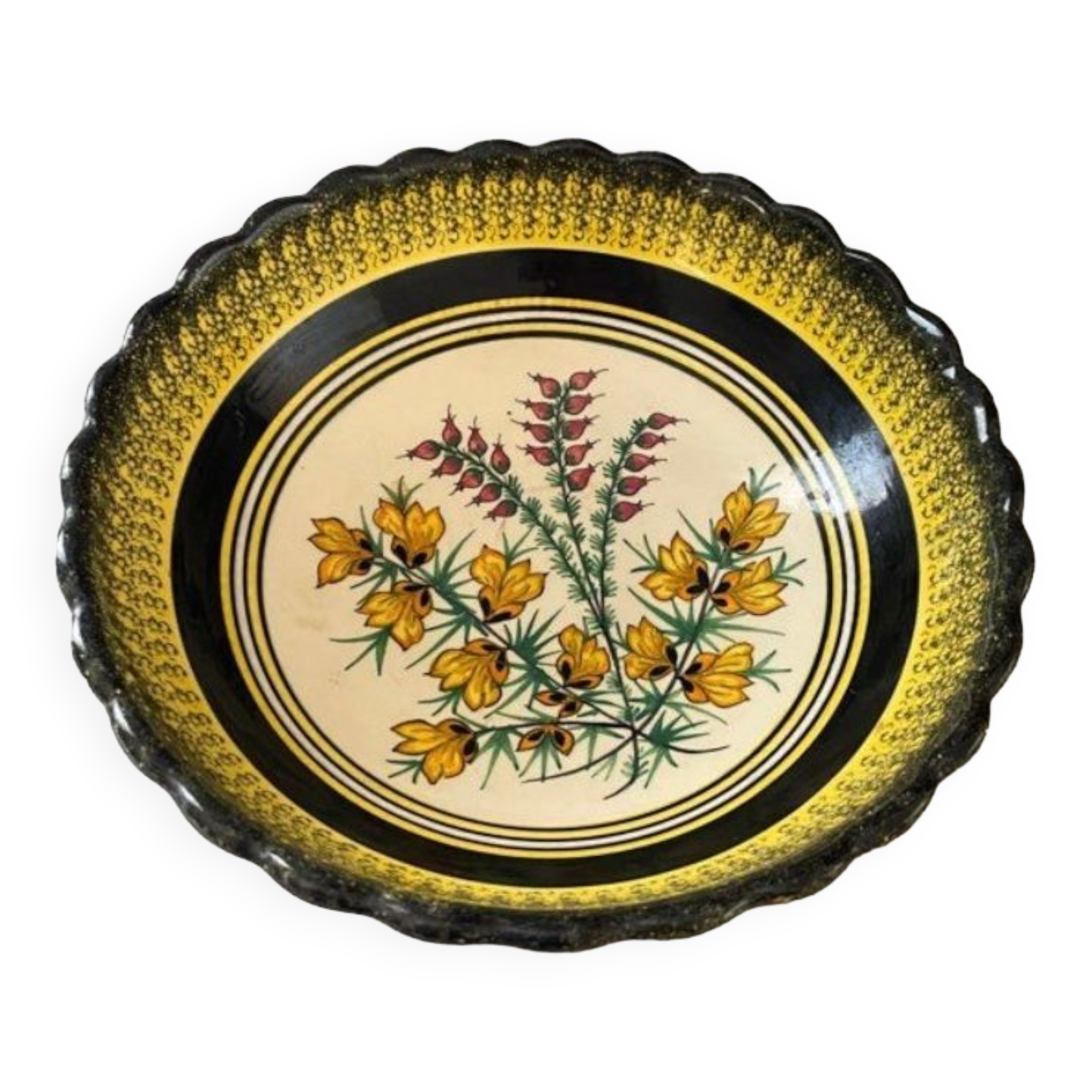 Dish henriot quimper flowers decoration hand