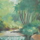 Landscape painting oil on canvas river 55 X 38cm