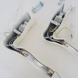 Pair of Italian wall lights Fontana Arte Yves white 2008