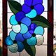 Panneau Vitrail Artisanal à Motif Floral – Verre Coloré, Technique Tiffany