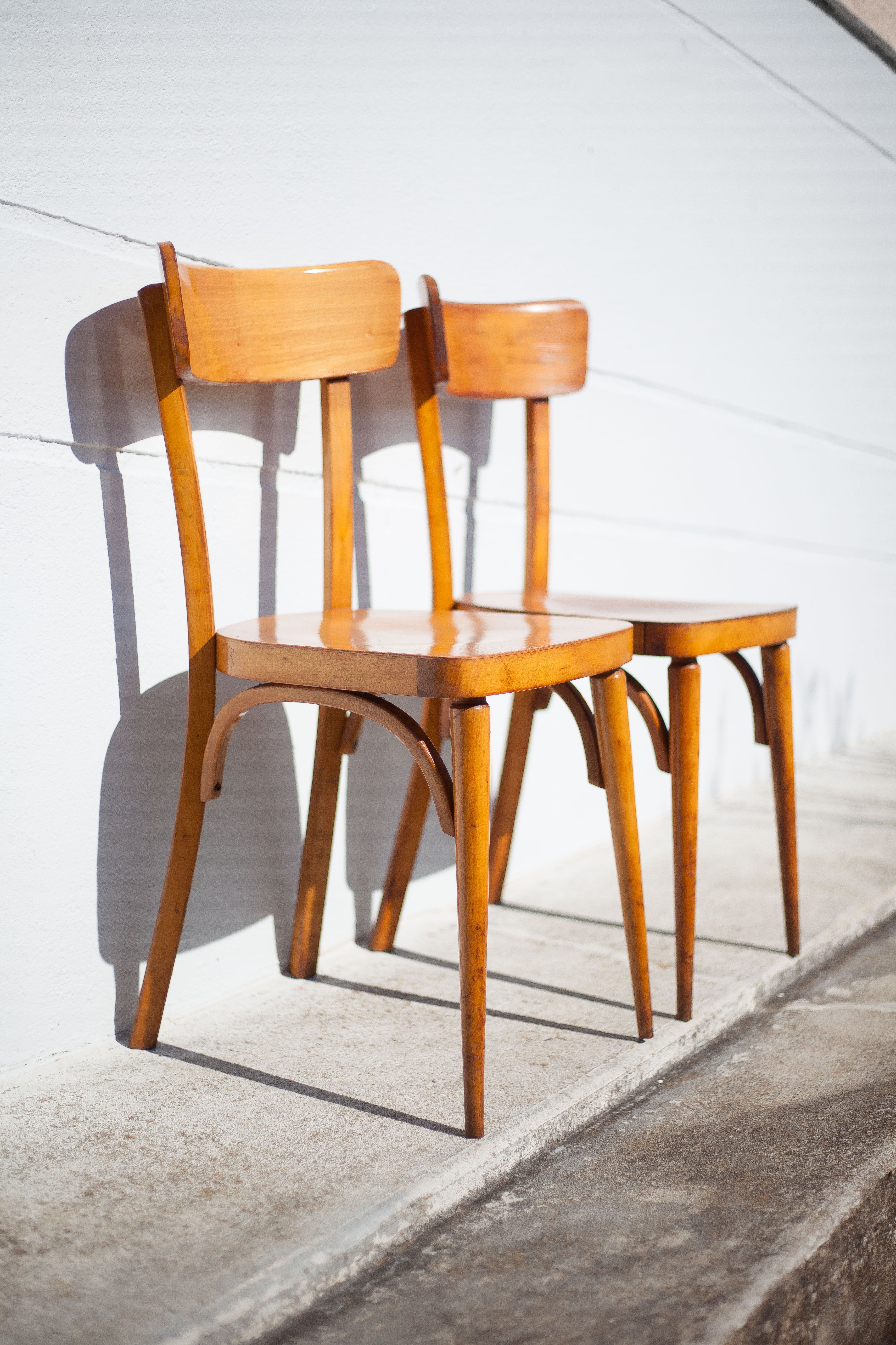 Pair of vintage wooden chairs