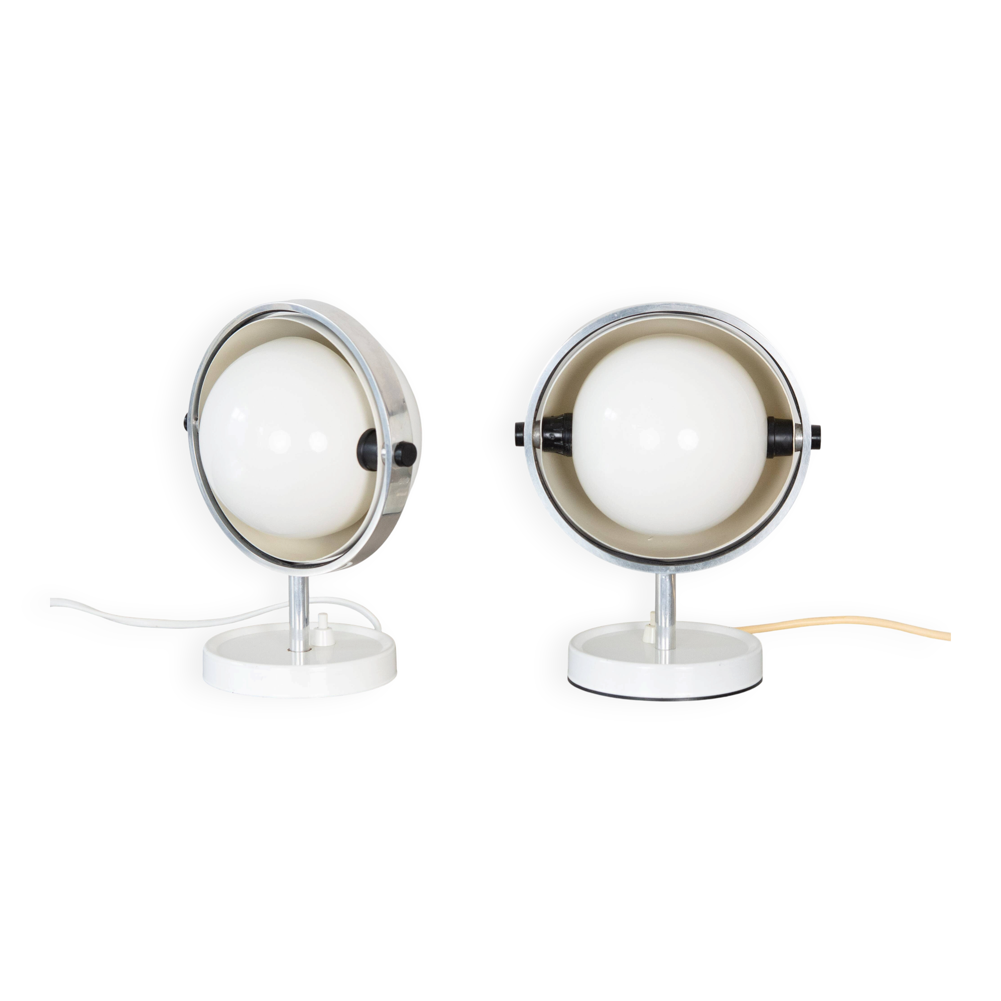 Pair of 2 very rare Moonlight table lamps/duo by Flemming Brylle, 1960s.