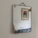 Vintage 1960 ponceau red barber mirror - 39 x 29 cm