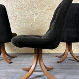 3x 60s 70s chair swivel chair dining chair mid century Danish modern design